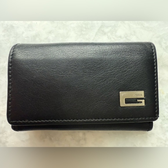 GUCCI Black Leather Key Case & Card Holder w/ silver hardware - Picture 1 of 13